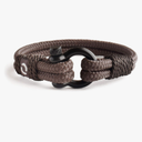 Mens Rope Bracelet - Stainless Steel Black Shackle, Extremely Durable and Scratch Resistant Waterproof Paracord, Handmade, Nautical Wristband for Men, 6.5 inches