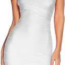 Women's Midi Cocktail Dresses Strapless Bandage Bodycon Dress Wedding Party Dress, Small