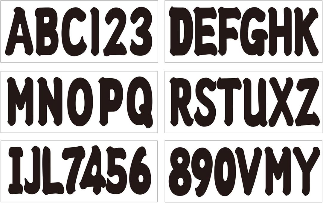 3 Inch Boat Registration Number & Letters Decal Kit Waterproof Marine Vinyl Hull Easy Apply for PWC Jet Ski Pontoon Black