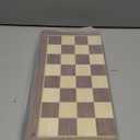 2 in 1 Magnetic Chess Set & Checkers Board Game, 15" Wooden Folding Chess Board with 2 Extra Queens, Portable Travel Chess Set with Pieces Storage Slots, Beginner Chess Board Game for Adults & Kids