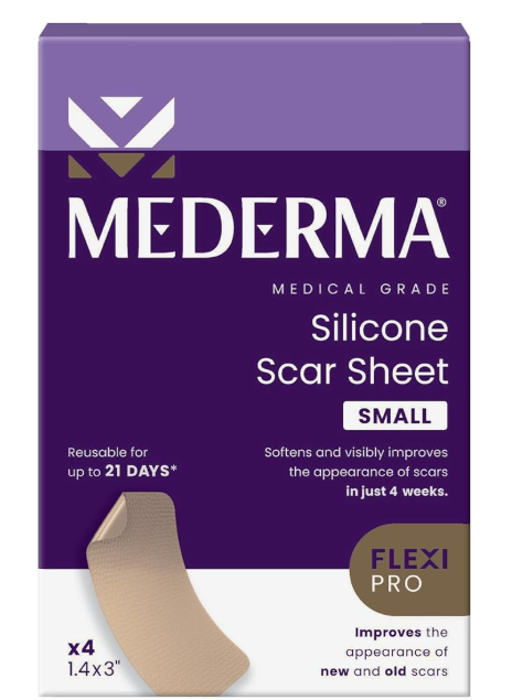 Mederma Medical Grade Silicone Scar Sheets  Improves Appearance of Old & New Scars from Injury, Burn & Surgery, Breathable & Flexible, 4 Count