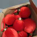 HyDren 24 Pcs Velvet Christmas Ornaments Balls Bulk Flocked Christmas Tree Ornaments 3.15, 2.76, 2.36 Inch Shatterproof Hanging Xmas Tree Balls Decor for Xmas Decorations(Red)