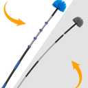 Telescoping Pole, 4-16 Ft with Joint Angle & Squeegee Adaptor, Aluminum Telescopic Paint Roller Extension Pole & Extendable Pole, Anti-Slip Foam Grip, Multi-Purpose Gutter Window Dust Cleaning Pole