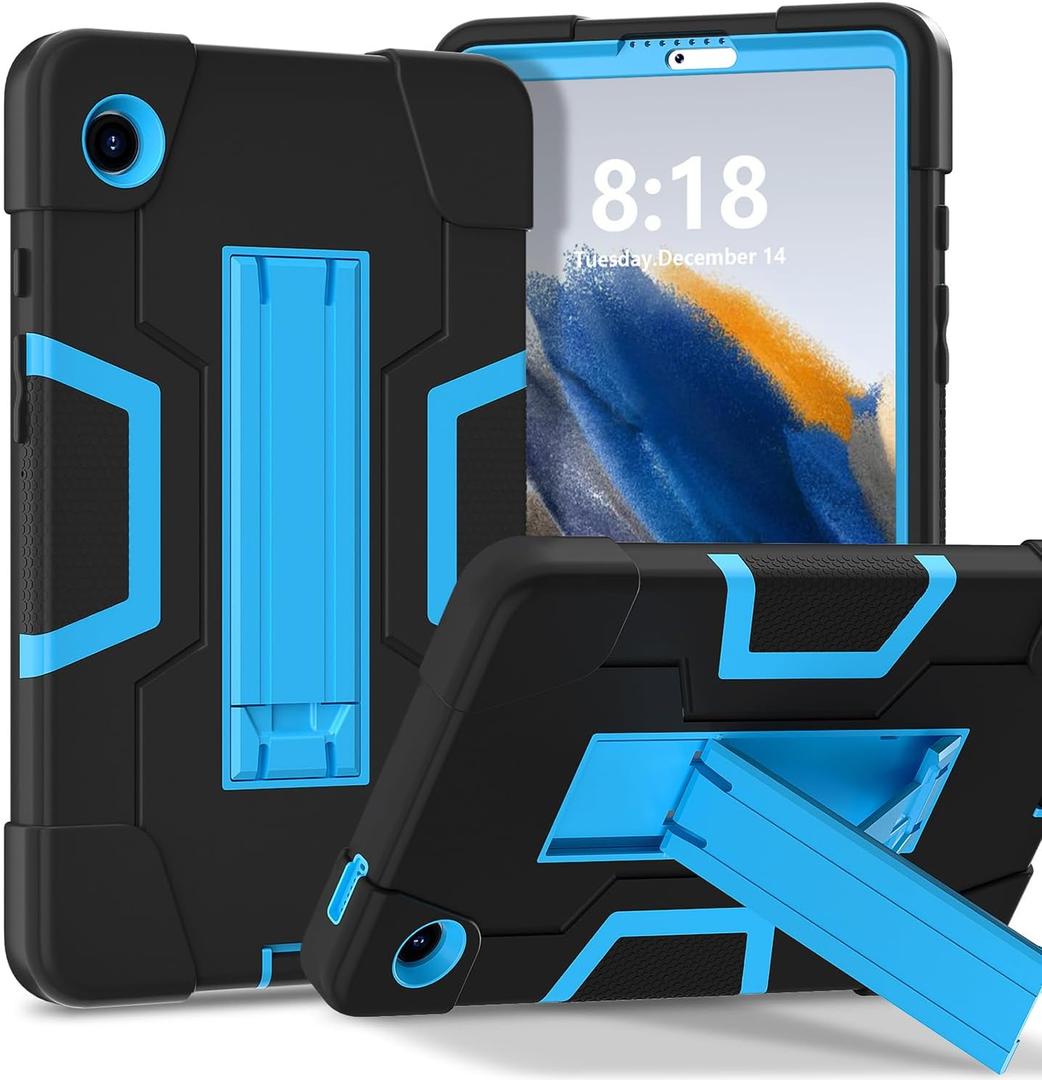 Case for Galaxy Tab A9 8.7 2023 Case, Heavy Duty Hard PC Soft Silicone Shockproof High Impact Protective Case for Samsung Galaxy Tab A9 8.7 Inch 2023 SM-X110 SM-X115 (Black+Blue)