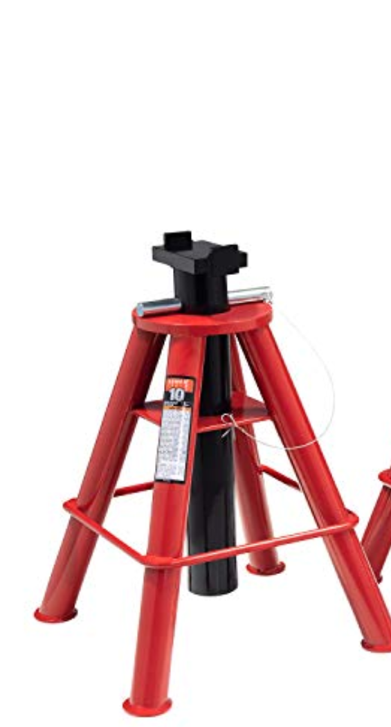 Sunex 1310 10-Ton Medium Height Pin Type Jack Stands, Red, Only Red Stand