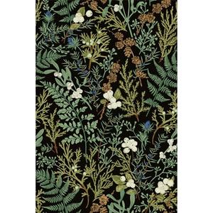 Amiya Black Fern Contact Paper Botanical Forest Wallpaper Peel and Stick Vintage Floral Shelf Liner Self Adhesive Removable Floral for Home Decor17.3”X120”