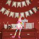 Funny 50Th Birthday Gifts for Women, Her, Mom, Girls, Women Friendship, Sister, Wife, Mother, Grandma, Coworker, Boss - Pink Happy Birthday Plush Gnomes Couple Doll Decorations for Party, Tabl Decor