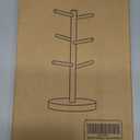 Wisuce Black Coffee Mug Tree, Updated Thick Bamboo Mug Holder Base,Coffee Cup Stand Mug Holders with 6 Hooks for Countertop Cup Rack Organizer Stand (Black)