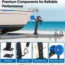 Adjustable Boat Trailer Winch Stand with Roller, 1200LB Boat Winch Compatible with 2.7"-4" W x 5" H Trailer Tongues, Steel Winch Holder for Jet Ski, Sailboat, Speedboat, Fishing Boat