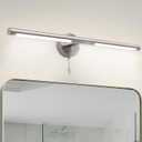 Brushed Nickel Bathroom Vanity Light 24 inch 10W 4000K 360° Rotatable LED Vanity Light Bar, Modern Bathroom Light Fixtures Over Mirror with Pull Chain Switch