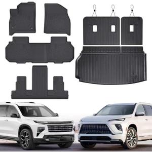Floor Mats & Cargo Liner Fit for Buick Enclave 2025 2026 & for Chevy Traverse (7 Seats) 2024,All Weather Protection,Anti-Slip TPE Floor Mats & Trunk Mat for Buick Enclave & for Traverse Accessories