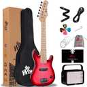 WINZZ EGM100 30 Inches Real Kids Electric Guitar with Beginner Kit, Right Handed (Gradient Pink)