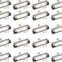 Juvale Mountable Clipboard Clips - Pack of 20 Screw-On Installation & Clipboard Hardware with Screws - Rubber-Edged Grip for Office Supplies - 3.9 in, Silver