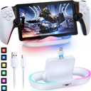 FASTSNAIL Charging Stand for PS Portal Compatible with Hard/Soft Cover, RGB Charge Station for TPU/EVA/Silicone Protective Case When Charging, Charge Holder for PlayStation 5 Portal (White)