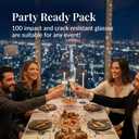 Prestee 100 Pack Clear Plastic Champagne Flutes - 4.5 oz Durable Disposable Champagne Glasses for Parties, Weddings, Toasting and Large Celebrations - Elegant Wine Glasses Stemware for Easy Cleanup
