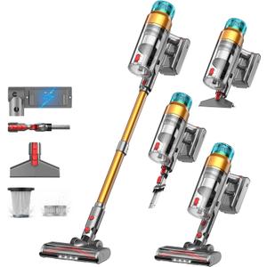 Cordless Vacuum Cleaner 500W 50Kpa Stick,Up to 55Mins, Vacuum Cleaner for Home Rechargeable Wall Mount OLED Color Screen Anti-tangled Vacuum for Car,Hardwood Floor,Carpets,Pet Hair
