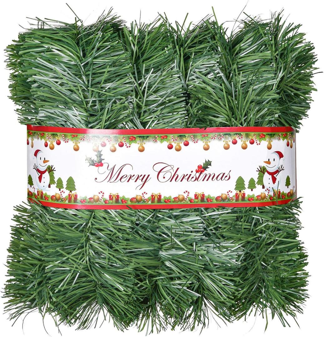 DearHouse 50 Ft Christmas Garland, Artificial Greenery Garland Soft Garland for Holiday Wedding Party,Stairs,Fireplaces Decoration for Outdoor or Indoor Use