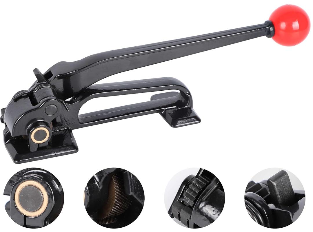 Heavy-Duty High Tensile Steel Strapping Tensioner Tool - Metal StrappingTool Feed-Wheel Banding Tensioner for 3/8" to 3/4" Metal Banding, Strapping Banding Tool for High Tensile Pallet Packing