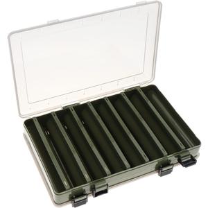 OriGlam Double Sided 14 Compartments Fishing Tackle Boxes Fishing Lure Box Organizer, Fishing Bait Tackle Storage Case, Container Box for Jewelry Beads Earring Hook (Green)