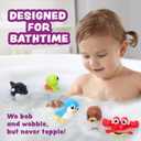 Tub Works Tub Bobbers Bob, Wobble & Float Upright Toddler Bath Toys, 6 Pack | Unique Wobbling Action | Sealed, No Hole Baby Bath Toys | Engaging Bathtub Toys for Kids | Water Table & Baby Pool Play