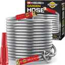 Stainless Steel Water Hose | Heavy Duty Metal Garden Hose with Nozzle | Kink Free, Anti Rust | Flexible and Lightweight Water Pipe for Gardening HydroPro