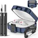 with Safety Lock Carbon Fiber for Beats Fit Pro Case Cover 2021,Shock-Absorbing Beat Fit Pro 2 Protector with Keychain/Zipper Storage Bag/Cleaner Kit - Blue