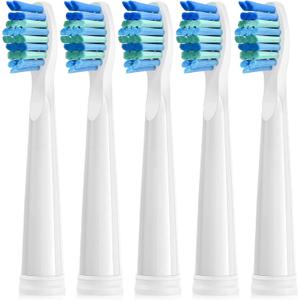 Toothbrush Replacement Heads Compatible with Fairywill FW-D1/D3/D7/D8/507/508/551/917/959, ATMOKO, Gloridea, Sboly, WOVIDA, YUNCHI Y1 Sonic Electric Toothbrushes, 5 Pack - White