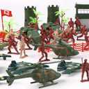 3 otters 307PCS Army Men Military Set, Military Battle Group Plastic Army Men Toy Soldiers for Boys and Girls, with Storage Container