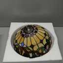 Tiffany Lamp Shade Replacement Only 12X6 Inch Stained Glass Style Lampshade with Cap fit for Table lamp Pendant Light Ceiling Fixture (Yellow)