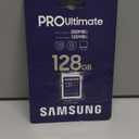 Samsung PRO Ultimate Full Size 128GB SDXC Memory Card, Up to 200 MB/s, 4K UHD, UHS-I, C10, U3, V30, A2, for DSLR, Mirrorless Cameras, PCs, MB-SY128S/AM
