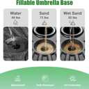 EliteShade USA 20" 82LBS Capacity Heavy Duty Patio Umbrella Stand, Water or Sand Filled Base, Rust-Free Outdoor Holder with 2 Adjustable Knobs for Backyard, Deck, Lawn, Poolside Fits 1.5"-1.9" Poles