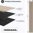 Acoustic Wood Slat Wall Panels, 106”H x 12.6”W, 4PCS, Walnut