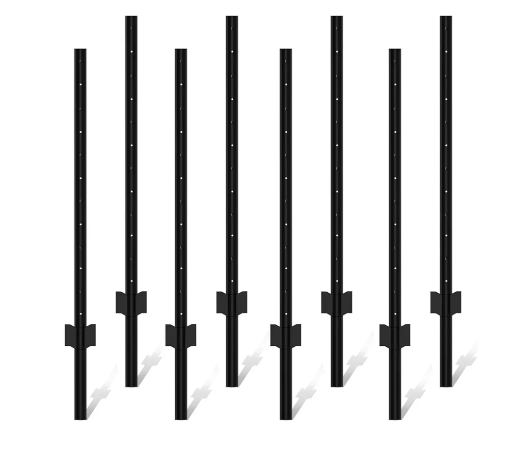 XYADA Fence Posts Sturdy Duty Metal Fence Post,U Post for Fencing in Garden Yard and Outdoor Wire (4FT- 8 Pack)
