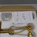 Vintage Bathroom Light Fixtures, Gold Bathroom Vanity Light, Matte Antique Brass Finish with Crystal Glass Shade, Wall Sconces Lighting for Bedroom, Living Room, Hallway (Gold, 3-Light)