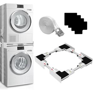 Kiss Core Upgrade Washer Dryer Stacking Kit, Universal Washer Dryer Stacking Kit Adjustable 29/28/27/26/25/24 Inch, Small Space Saving Solution Stacking Kit for Washer and Dryer with Ratchet Strap