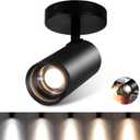 Zoomable Ceiling Spot Lights Indoor 5 Color Adjustable 20W Ceiling Spotlight Fixture Led Flush Mount Directional Black Dimmable Led Spotlight Fixture for Home Wall Art Pictures