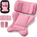 TinlyFinly Infant Insert Compatible with Doona, Graco, Britax, Chicco, Evenflo Car Seat, Adjustable Baby Head Body Support Cushion for Newborn to Toddler, Fits Infant Car Seat and Stroller (Pink)