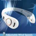 Neck Fans that Blow Cold Air,Misting Neck Fan Rechargeable Battery Powered,Foldable Leafless Hands Free USB Chargable Cooler,Slient Mini Head Unit Water Mister Sprays for Travel Camping Outdoor White