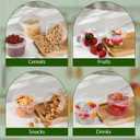 Mifoci 50 Pcs Food Clear Bucket Plastic Gallon Bucket Round Reusable Ice Cream Containers with Lids and Handles Airtight Clear Plastic Tub Freezer Reusable Pail for Popcorn Kitchen Drinks Home(8oz)