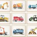 97 Decor Construction Room Decor For Boys - Toddler Boy Room Decor, Truck Wall Art For Kids Room, Car Pictures Wall Decor For Bedroom Playroom, Vehicle Tractor Prints Nursery Posters (Unframed)