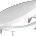 Centoco 3 inch Raised Toilet Seat for Seniors, Elongated, Closed Front with Cover, Plastic, Made in the USA, 3L800STS-001, White