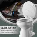 Round Toilet Seat Angol Shiold Quiet-Close Molded Wood Toilet Seat with Non-Slip Adjustable Hinges, Anti-Pinch Bumpers, Easy Install & CleanWhite, Round 16.5''