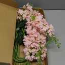 8PCS Delphinium Artificial Flowers 33.5'' Larkspur Silk Flowers Tall Pink Long Stem Artificial Flowers for Wedding Table Centerpieces Home Garden Decor(Light Pink)