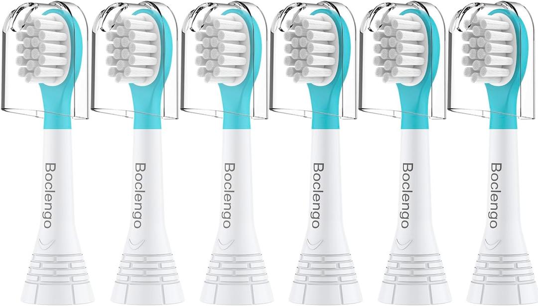 Kids Replacement Heads for Philips Sonicare Kids Toothbrush Heads, for Phillips Sonic Care Kid Small Brush HX6032/94, HX6340,Soft Compact Brush Head for 3-7 Child,6 Pcs Blue (6 Count (Pack of 1))