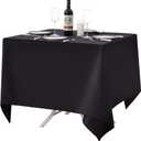 Surmente Black Square Tablecloth-52x52 Inch Table Cloth for Small Square Tables,Washable Polyester Table Cover for Weddings, Banquets, or Restaurants