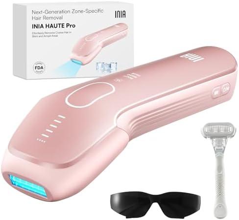 INIA Laser Hair Removal with Ice-Cooling Care for Women and Men, HAUTE Pro Painless at-Home IPL Hair Remover for Coarse Hair in Bikini All Body Areas, Latest Generation for Effective Results (Pink) INIA Laser Hair Removal with Ice-Cooling Care for Women and Men, HAUTE Pro Painless at-Home IPL Hair Remover for Coarse Hair in Bikini All Body Areas, Latest Generation for Effective Results (Pink)