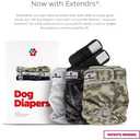 Pet Parents Washable Dog Diapers (3pack) + Extendrs of Durable Doggie Diapers, Premium Dog Diapers Female & Male (X-Large, Camo)