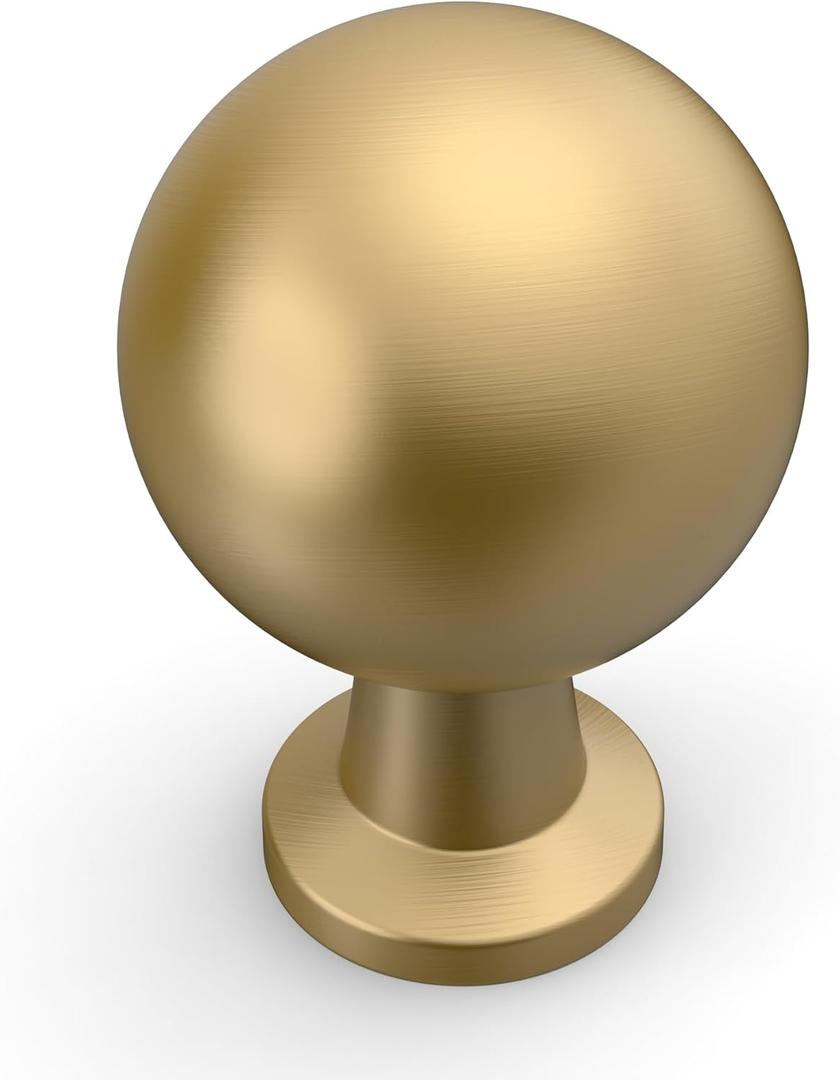 Amerdeco 10 Pack Champagne Bronze Cabinet Knobs Single Hole Cabinet Pulls Round Kitchen Cabinet Knobs Solid Drawer Knobs Dresser Knobs and Pulls for Bathroom Cabinets ZH0041