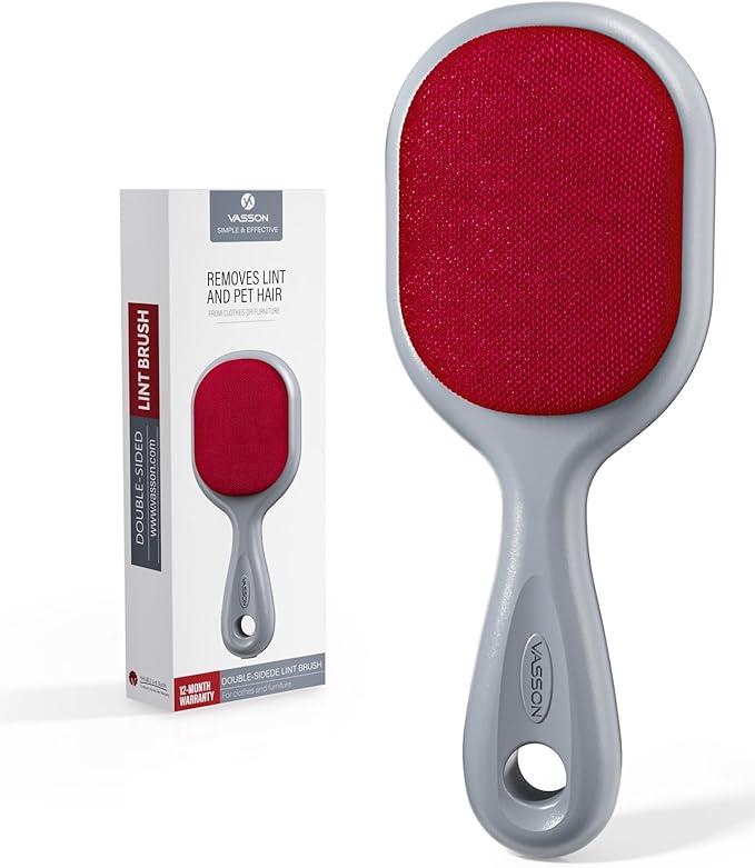VASSON DoubleSided Lint Brushes, Classic Velvet Brush for Furniture and Clothing, Ideal for Pet Hair Removal