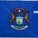 TOPFLAGS Michigan State Flag 4x6 Outdoor MI Flags Double Sided Embroidered Longest Lasting Heavy Duty Polyester Stronger Brass Grommets 4 Stitched Hemming Perfect for Outside